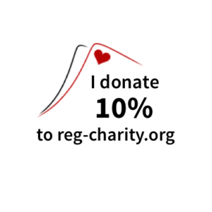 I donate 10% to reg-charity.org